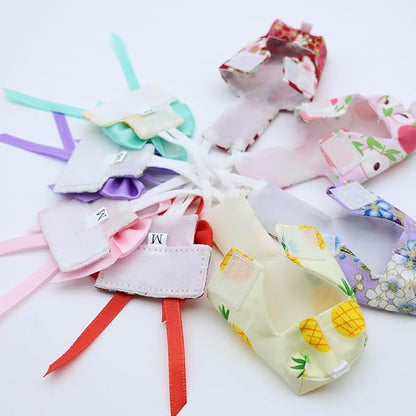 6pcs Bow Bird Diaper Set, Soft Reusable Flight Suit Clothing for Parrots Budgies Cockatiels — Cleaner Indoor Bonding & Training (M)