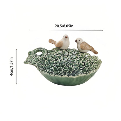Qaoliffa Bird-Shaped Garden Planter - Fun Flower & Succulent Pot for Indoor Outdoor Use - Also Perfect as Jewelry Tray, Snack or Fruit Dish (Green)