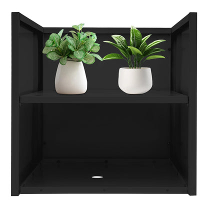 Large Outdoor Planters Metal Planters for Outdoors, Square Metal Planter Box 26"L x 26"W x 26"H, Steel Planter Box with Removable Insert Shelf, for Porch, Garden, Patio (26"L x 26"W x 26"H - Black)