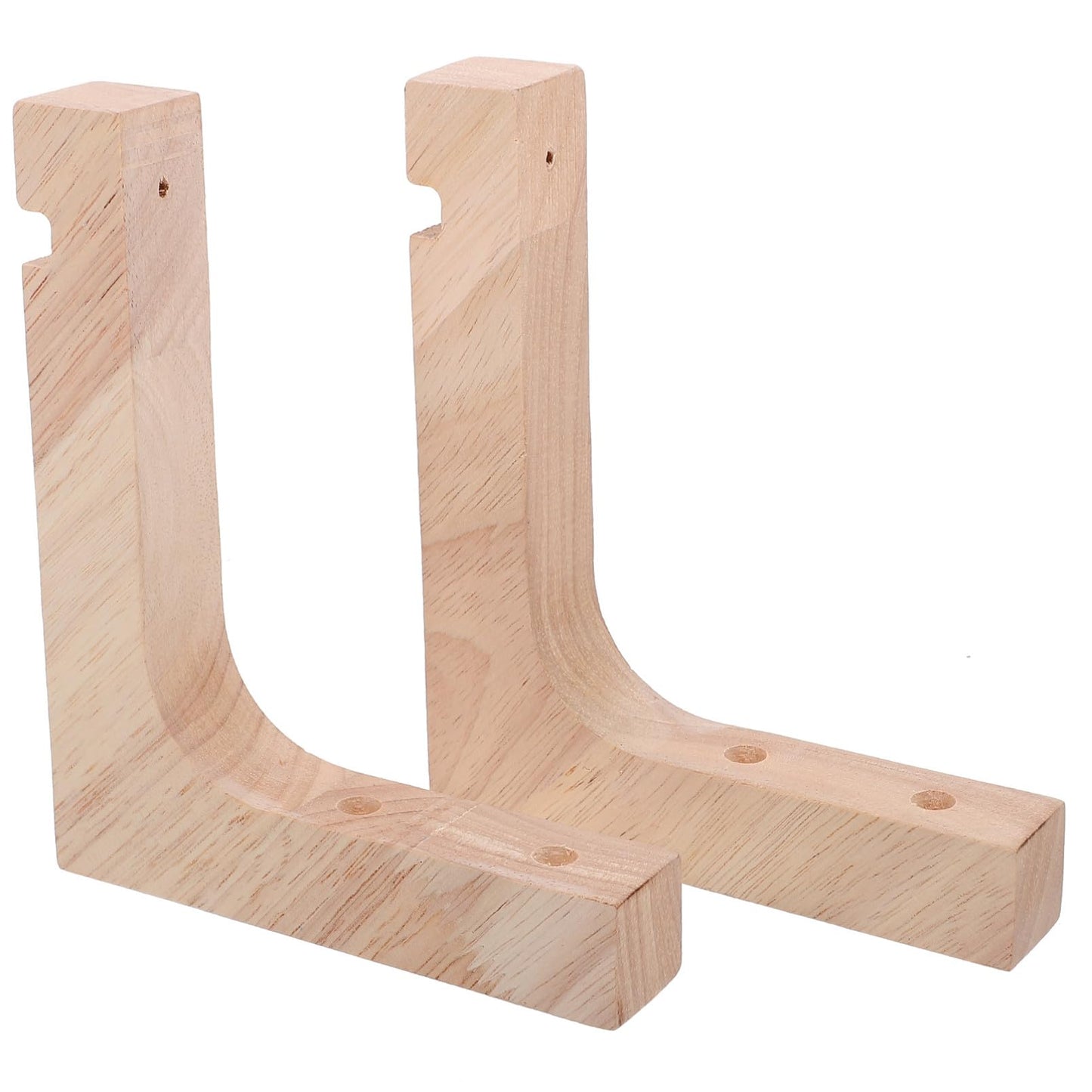 SEWACC Wooden Wall Hooks Plant Hangers for Indoor Outdoor Hanging Plants Heavy-Duty Wall Mount with Natural Wood Finish 2pcs Brackets for Garden Patio