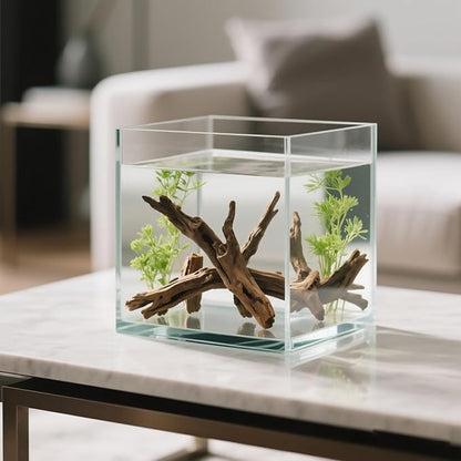 Natural Aquarium Driftwood for Fish Tank & Reptile Terrarium Decor – 4 Pcs Assorted Natural Wood Branches 4-8 Inch, Aquarium Decorations for Shrimp, Betta, Lizards
