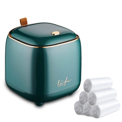 Business King Mini Trash Can 1.6L/0.4 Gallon with Trash Bags 180pcs, Tiny Small Desktop Trash Bin with Lid, Countertop Mini Garbage Bin for Home, Office, Kitchen, Bedroom, Bathroom (Blue)