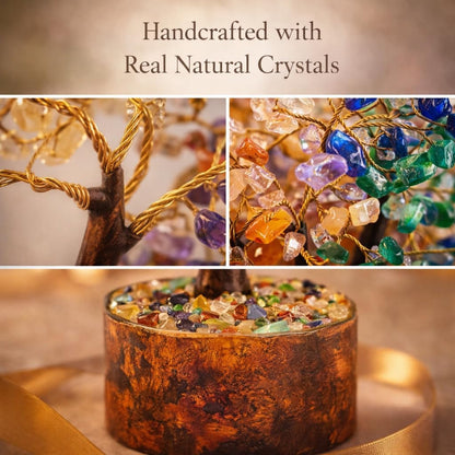 Seven Chakra Gemstone Tree – Handmade Feng Shui Crystal Bonsai for Healing, Meditation, Positive Energy, Wealth & Spiritual Home Decor Gift