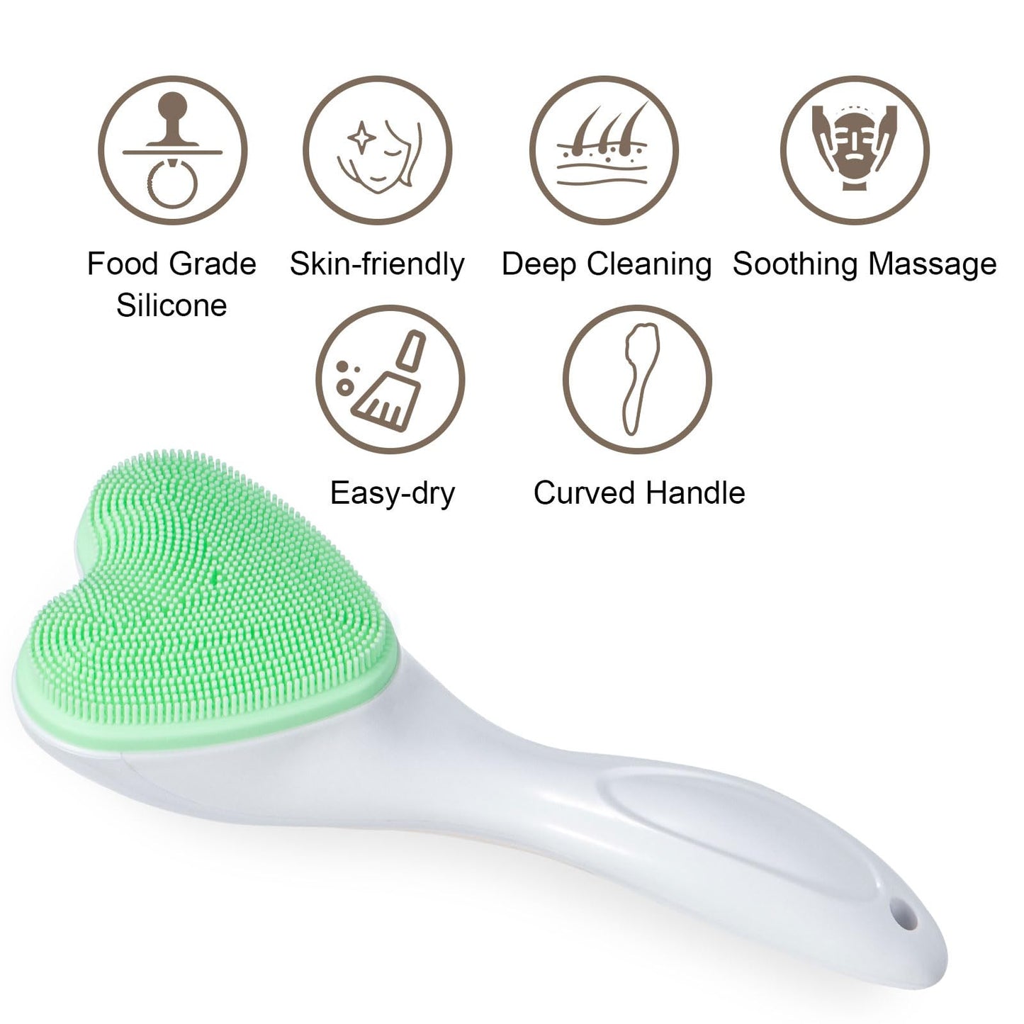 2 Pack Silicone Face Scrubber Exfoliating Brush, Manual Handheld Facial Cleansing Brush Blackhead Scrubber, Soft Bristles Waterproof for Face Skincare (Round-Pink)