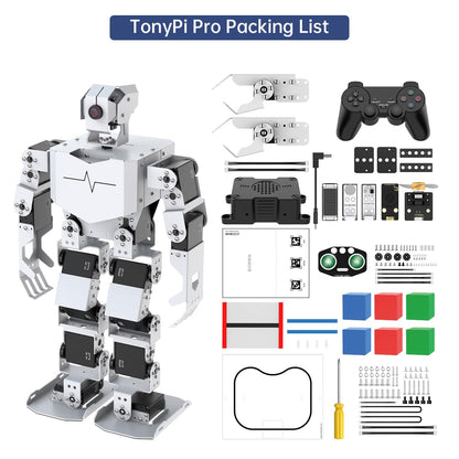 HIWONDER Humanoid Robot with ChatGPT Multimodal AI Models AI Embodied Intelligent Vision Scene Voice Understanding 20DOF Educational Robotic Kit Python Programming, TonyPi Pro & RaspberryPi 5 16GB