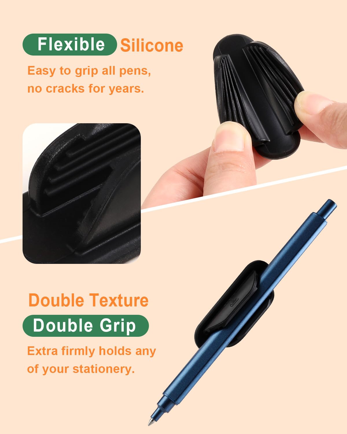 Tiizze Adhesive Pencil Holders for Desk Set of 20 - Silicone Pen Holder with Upgraded Acrylic Adhesive Pads - Flexible Desk Pencil Holder for Class Office Essentials Accessories, Teacher Supplies