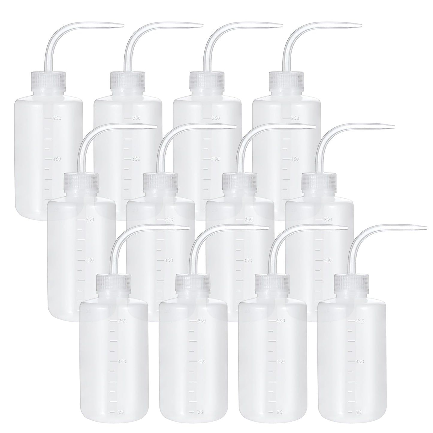 12 Pcs 250ml Plastic Safety Wash Bottles, 8oz, Multipurpose: Watering Plants, Cleaning Tools, Labware, Experiments Ustils