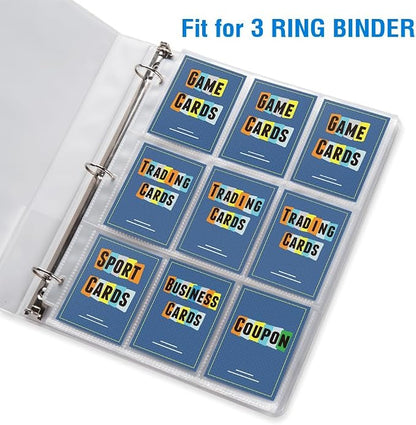 60 Pack 9 Pocket Page Protectors, Sooez Trading Card Sleeves for 3 Ring Binder, Baseball Cards Holder, Protective Pages Sheets for Binders Album, Fit for Collectible Games, Sports Cards