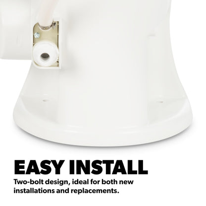 Dometic 310 Standard Toilet - White, Oblong Shape, Lightweight and Efficient with Pressure-Enhanced PowerFlush and Slow Close Seat Cover - Perfect for Modern RVs (302310081)