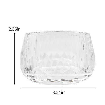 Marvala Crystal Jewelry Box Storage Jar, Candy Dish Tiny Hand-Cut Small Decorative Bowl, Diamond-Cut Luxury Cosmetic Organizer for Vanity, Bathroom, Kitchen Decor
