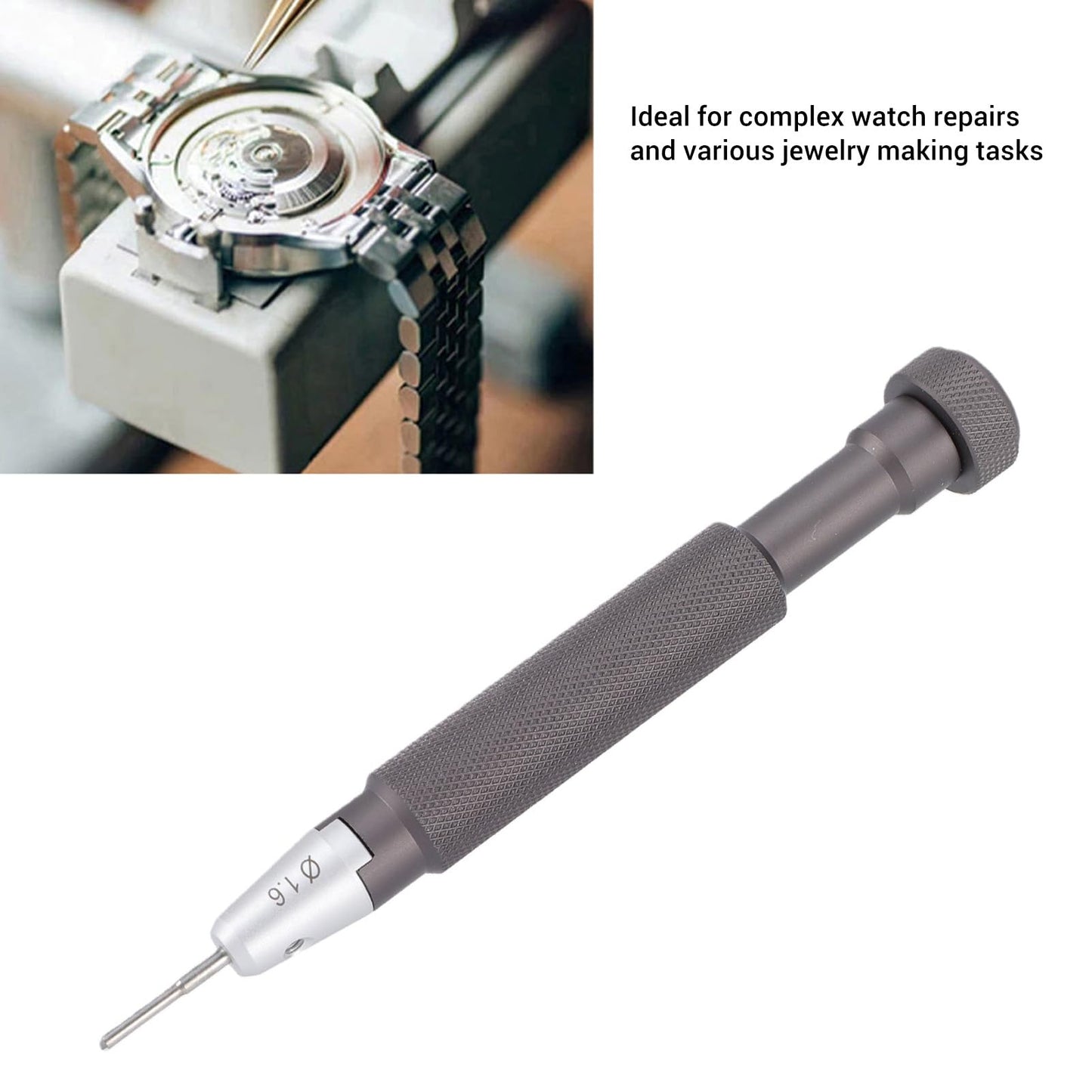 Leftwei Watch Screwdriver Set T Handle Stainless Steel Professional Jewelers Screwdriver Set Non Slip with 1.2 1.4 .8mm Bits for Watchmaker Precision Repair Tool Kit