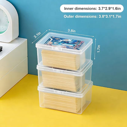 2PCS Card Cases for UNO Cards and Playing Cards, High Capacity Clear Storage Boxes for Trading Cards & More (Card Not Included)