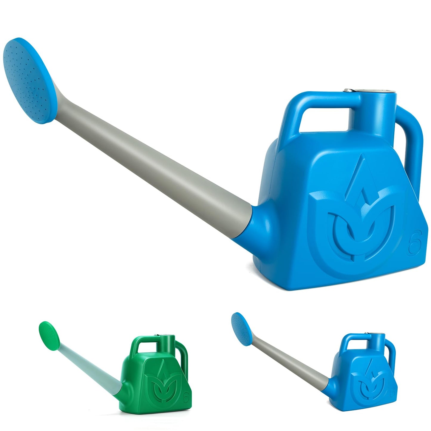 XXXFLOWER 1.5 Gallon Blue Watering Can Outdoor Garden Flower Plant, Lightweight 6 L Water Cans with Detachable Nozzle Watering Pot for Office House Garden