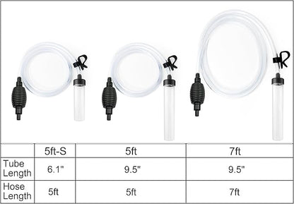 Laifoo 5ft-S Aquarium Siphon Vacuum Cleaner for Fish Tank Cleaning Gravel & Sand