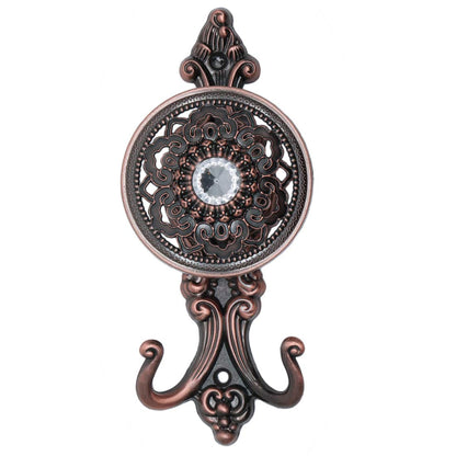 Xiaoyztan Curtain Holdbacks,Antique Metal Red Bronze Curtain Holdbacks Elegant Vintage Drapery Tiebacks Holdback Clothes Hanger,Pack of 2