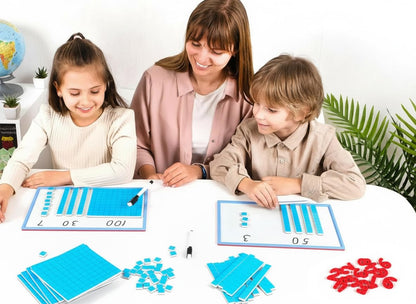 153 PCS Jumbo Magnetic Base Ten Blocks - Place Value Blocks - Math Manipulatives K-3 for Elementary Classroom, Number Blocks, Math Counters for Kids, Counting Cubes, Base 10 for 1st 2nd 3rd Grade