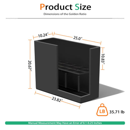 Heyzier Rectangular Planter Box for Outdoor Plants, Large Tall Resin Garden Pots for Front Porch, Patio, Indoor (Black, 25 x 21 inch)