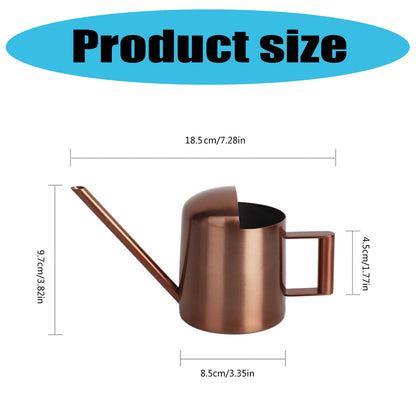 Watering Can for Indoor Plants, Small Watering Cans Sprinkling Pot for Greenhouse Garden Flower Plants, Stainless Steel Long Spout Water Can for Outdoor Watering Plants, 300ML/0.08 Gallon (Copper)