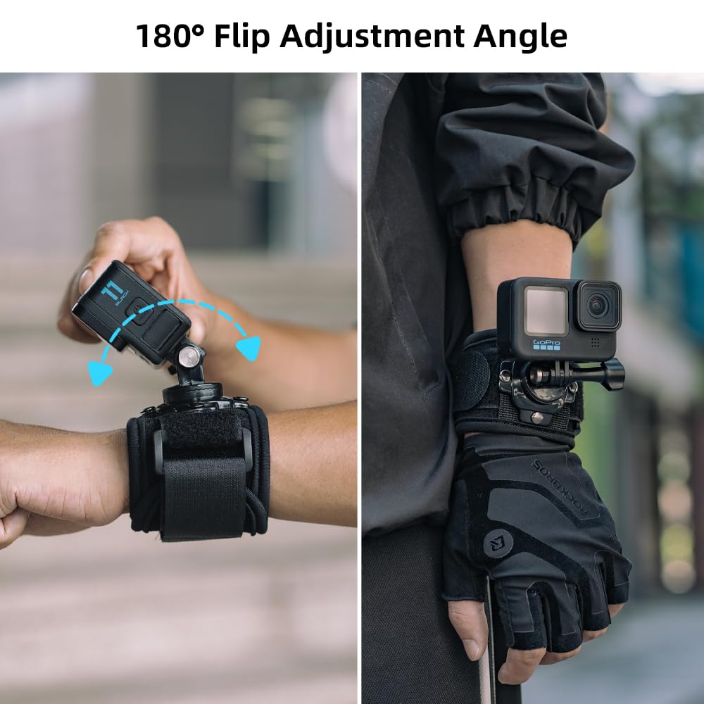 SUREWO Wrist Strap Mount Compatible with GoPro Hero 13/12/11/10/9/8/7//6/5 Black,DJI Osmo Action 5 pro/4/3,Insta 360 ONE R,AKASO/Campark and More