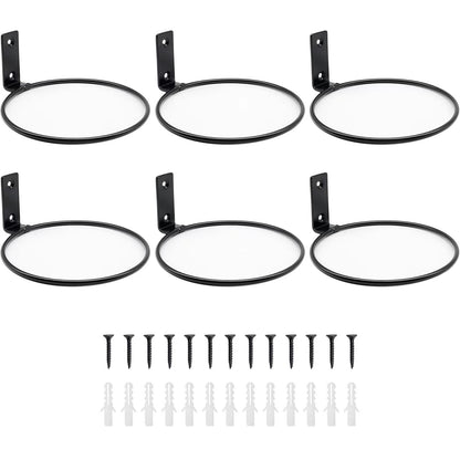 Greemov 6 Pack 6 Inch Wall Flower Pot Holder Ring Plant Hanger, Metal Planter Hooks Wall Mounted Bracket Heavy Duty for Outdoor Indoor