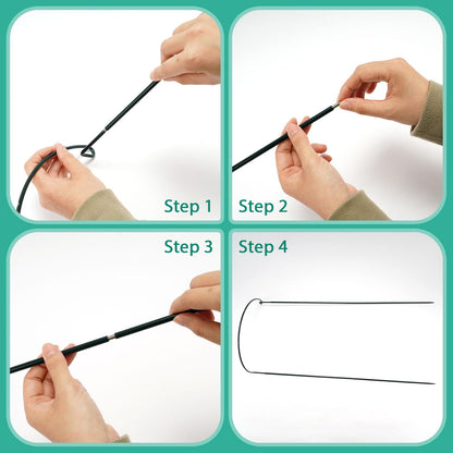 Linyona 32 inch Plant Support Stakes, 10 Pack Half Round Metal Garden Plant Stake Heavy-Duty Plant Support Ring and Cage with Plant Clip & Twist Tie for Indoor and Outdoor Plants, Vegetable, Flowers