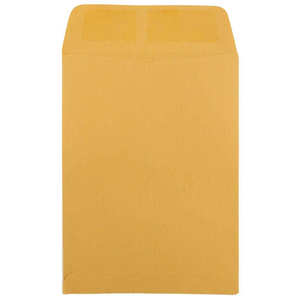 JAM PAPER 5 1/2 x 7 1/2 Open End Catalog Envelopes - Brown Kraft Manila - 50/Pack