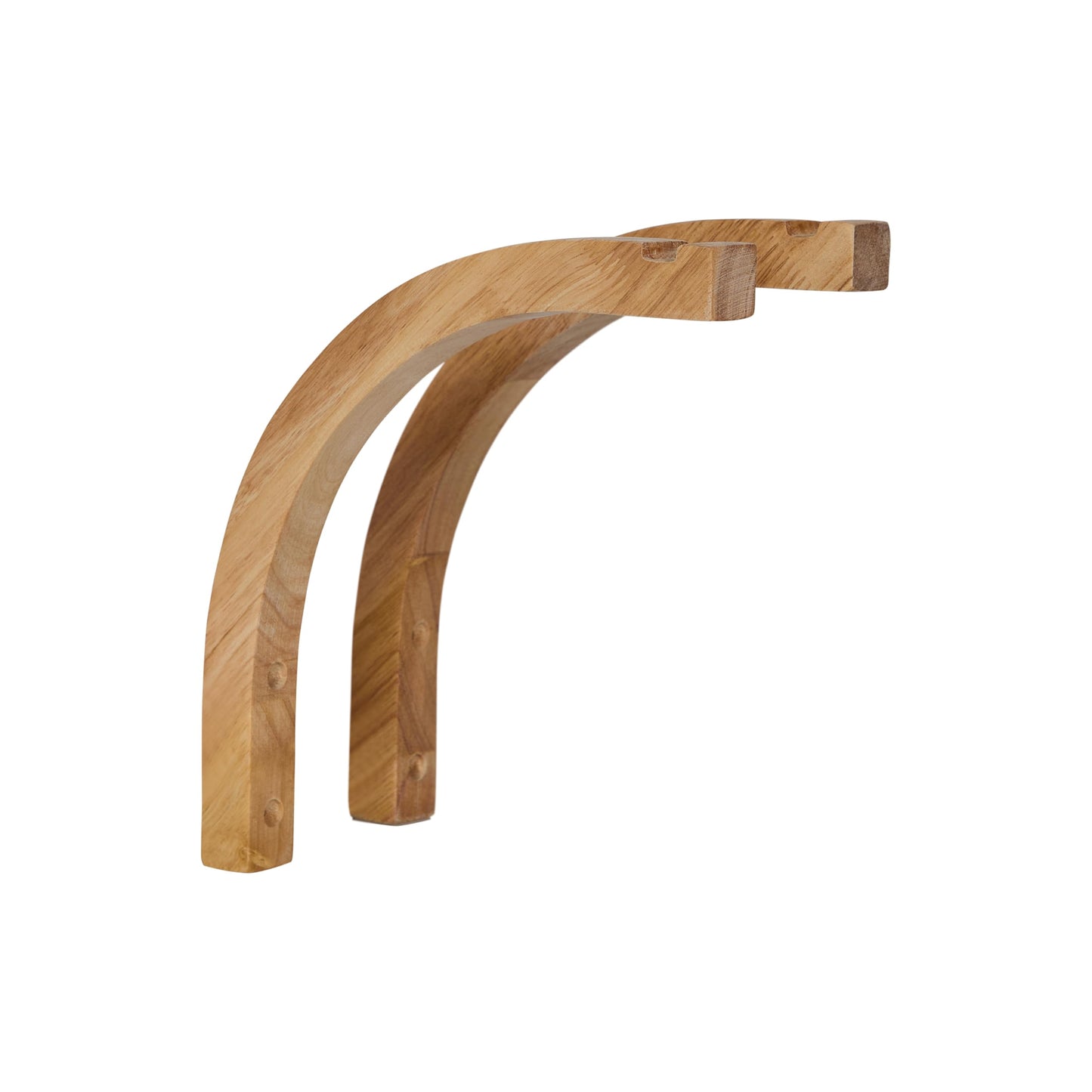 Backyard Expressions Curved Acacia Wood Plant Hanger Brackets, 2-Pack – Handcrafted Wall Hooks for Hanging Planters, Bird Feeders & Wind Chimes – Indoor/Outdoor, 45 lb Capacity
