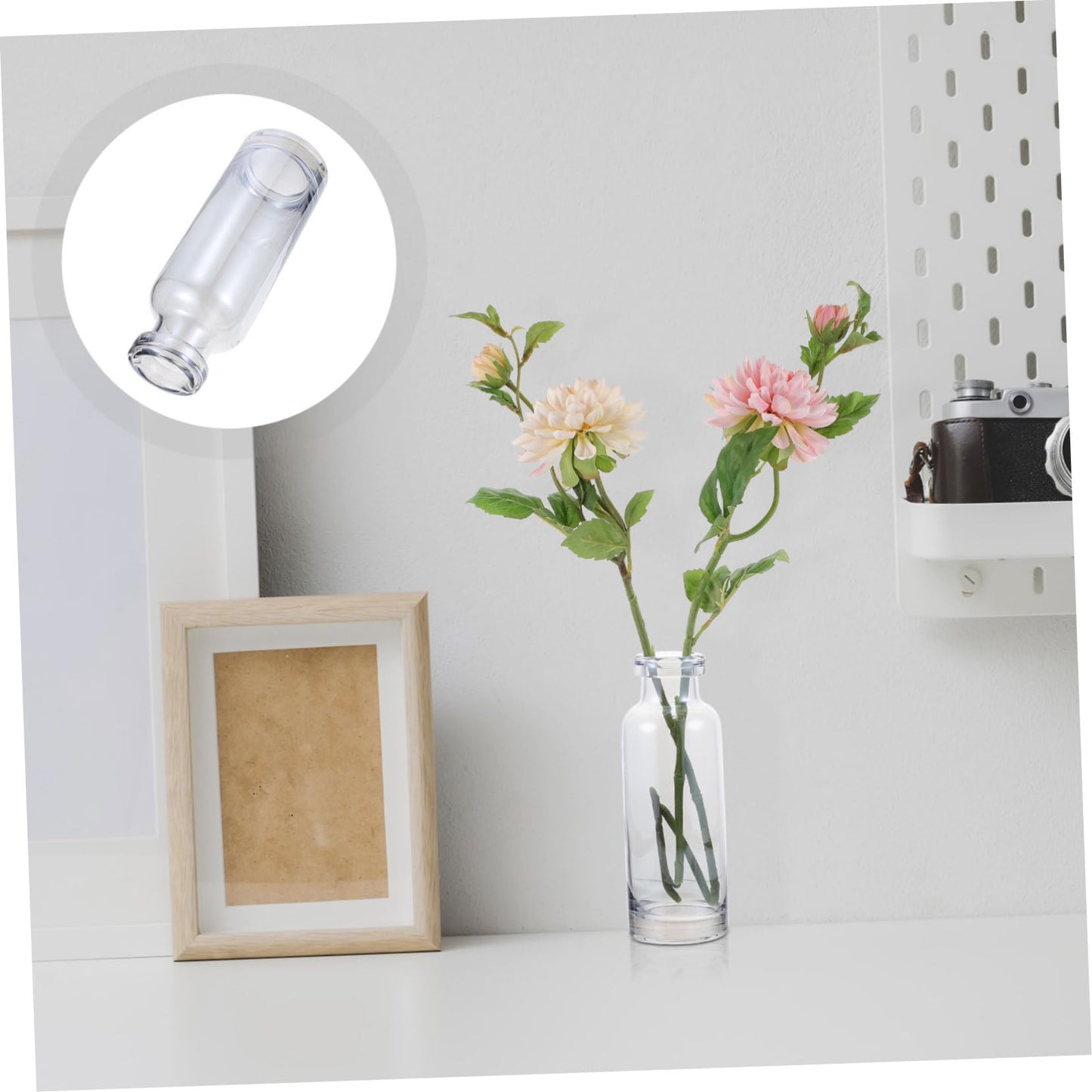 Healifty Glass Hydroponics Vase for Desktop Planter Simple Transparent Terrarium for Home Decoration Small Mouth Glass Vase for Office and Indoor Plants