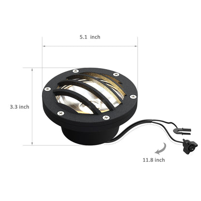LL LIGHTING LIVING 2PK 12V Low Voltage In Ground Lights, 4W LED Well Lights 200LM 2800K Warm White Weatherproof Sealed Heavy-Duty Metal Housing Landscape Up Light with Connector