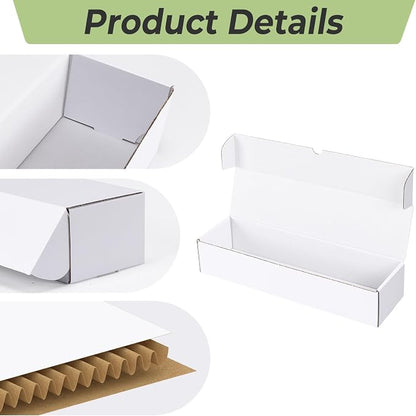 PHAREGE 10 Pack Trading Card Storage Boxes All White for 4000 PC 35pt Cards | 40 Dividers, Sport Card Storage, Card Shipping, Flat Bottom, Shape Well, Easy Fold, Easy Open, DIY Cardboard, Self-locking