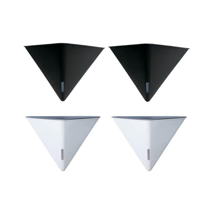 LaLaGreen Bundle - 12" x 2 Pack Black + 12" x 2 Pack White Large Self Watering Geometric Hanging Flower Vase Vessel with Metal Hanger, Modern Stylish Wall Mounted Succulent Pot Holder Decor