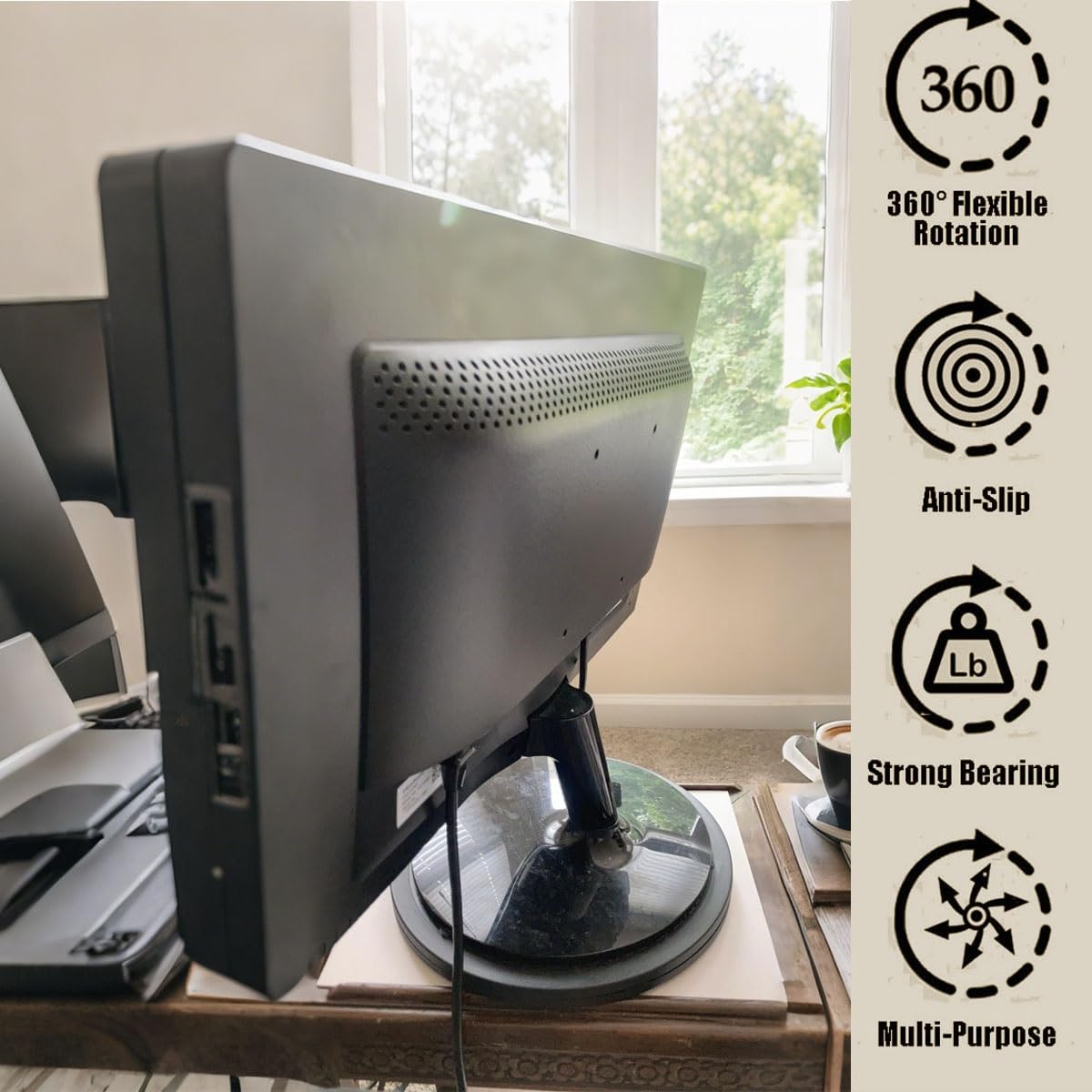Heavy Duty Rotating Swivel Stand Turntable 2 Pack with Steel Ball Bearings, Lazy Susan Turntable 360° Round Swivel Turntable for Flat Panel Monitors, TV's, Potted Plants(200mm/8in)