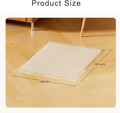 10 Packs Scat Mat for Cats, 13X16 inches Pet Deterrent Spikes, Indoor Outdoor Humane Cat Repellent Fence (Transparent)