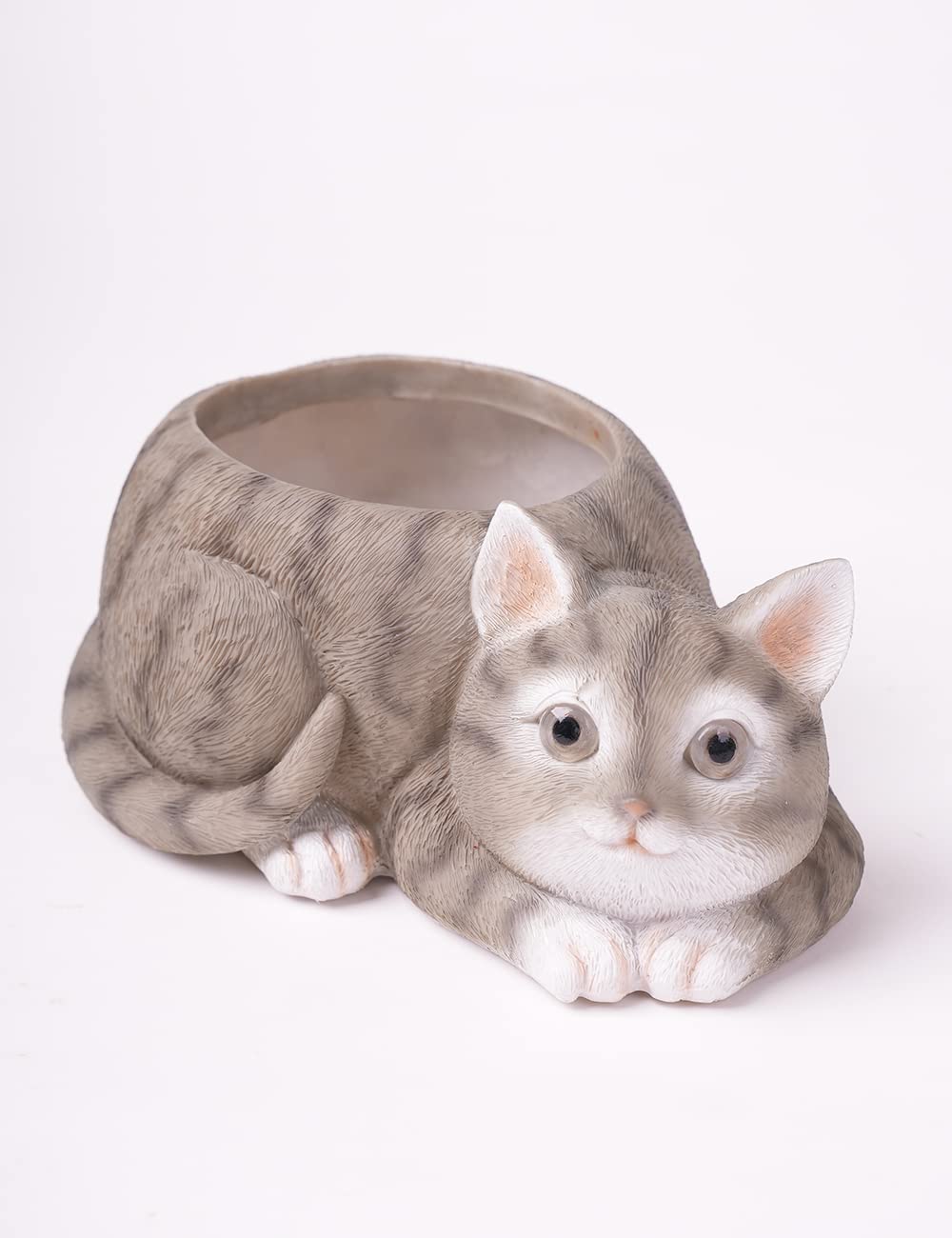 HAUCOZE Cat Statue Planter Succulent Pot Modern Animal Sculpture Home Decor Gift for Bookshelf Garden 7.9 Inch