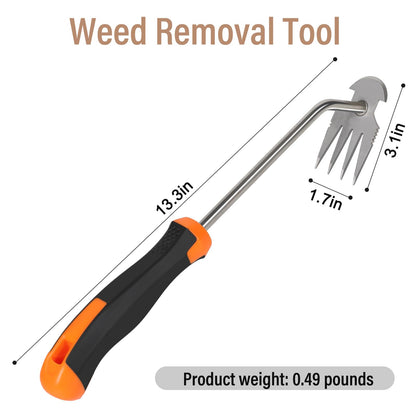 Carrie Rowe Weed Remover Tool,Garden Weed Tool, Portable Garden Weeding Tool for Vegetable Gardening Backyard Farm Planting & Weeding (Rubber Handle)
