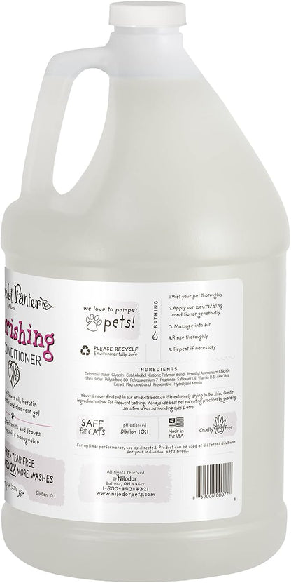 Bobbi Panter Nourishing Dog Conditioner Safflower Oil, Keratin, Shea Butter & Aloe Vera – Detangling Natural Formula for Soft, Smooth & Manageable Coat, 10:1 Concentrate, 1 Gallon (Case of 4)