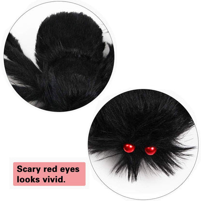 WOBOX Halloween Giant Spider, 3.0FT Large Foldable Spider Fake Hairy Spider Scary Decorations Halloween Spider Outdoor Yard