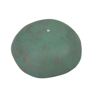 ANDALUCA Cast Metal Extra Large Turquoise Copper Finish Round Decorative Bowl 14 inch