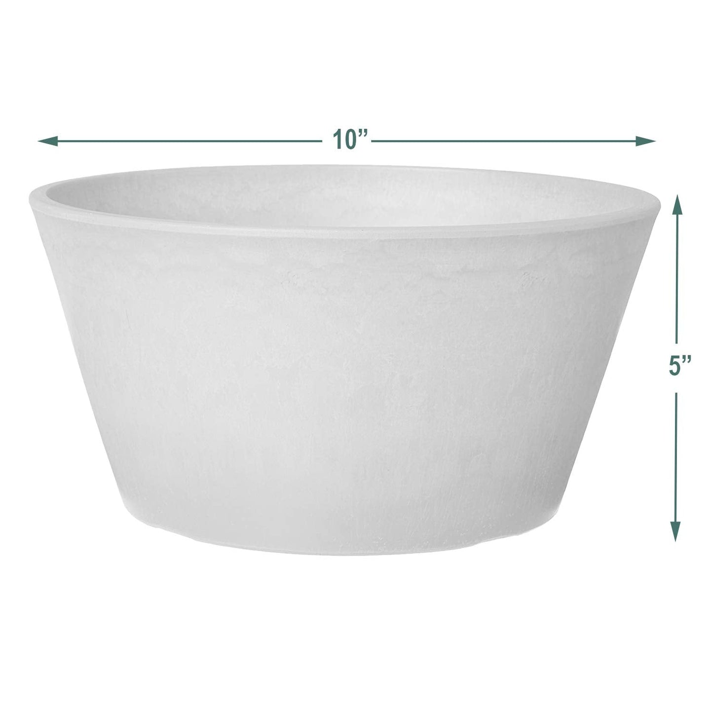 PSW Pot Collection TD25TC Plastic/Stone/Wood Composite Shallow Bulb Pan - No Drainage Hole (Drillable), Planter for Succulents, Bonsai, Fairy Gardens, Herbs, 10-inch, Terra Cotta Color
