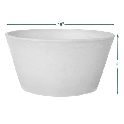 PSW Pot Collection TD25TC Plastic/Stone/Wood Composite Shallow Bulb Pan - No Drainage Hole (Drillable), Planter for Succulents, Bonsai, Fairy Gardens, Herbs, 10-inch, Terra Cotta Color