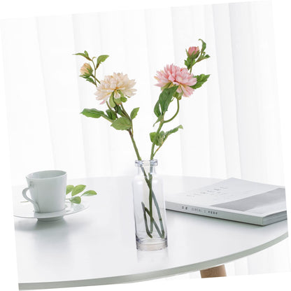 Healifty Glass Hydroponics Vase for Desktop Planter Simple Transparent Terrarium for Home Decoration Small Mouth Glass Vase for Office and Indoor Plants