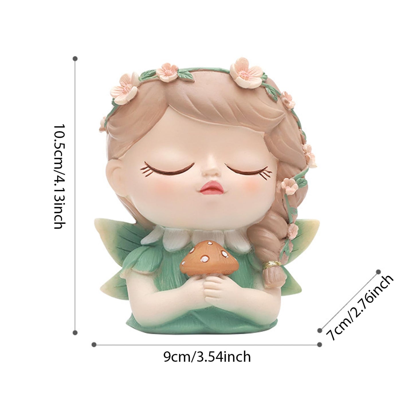 Face Planter Fairy Girl Face Pots for Plants Resin Waterproof Pot with Drainage Hole Small Cute Girl Face Succulent Pots for Indoor Outdoor Plants Tiny Cactus Holding