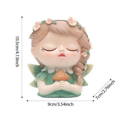 Face Planter Fairy Girl Face Pots for Plants Resin Waterproof Pot with Drainage Hole Small Cute Girl Face Succulent Pots for Indoor Outdoor Plants Tiny Cactus Holding