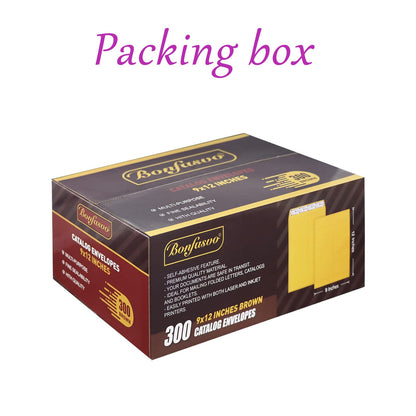 Bonfasvo 300 Pack 9x12 Brown Catalog Envelopes Peel & Seal Security Mailing Envelopes 120GSM Kraft Paper self Seal Envelopes for Invitations Papers Photos Documents Pictures Papers Files