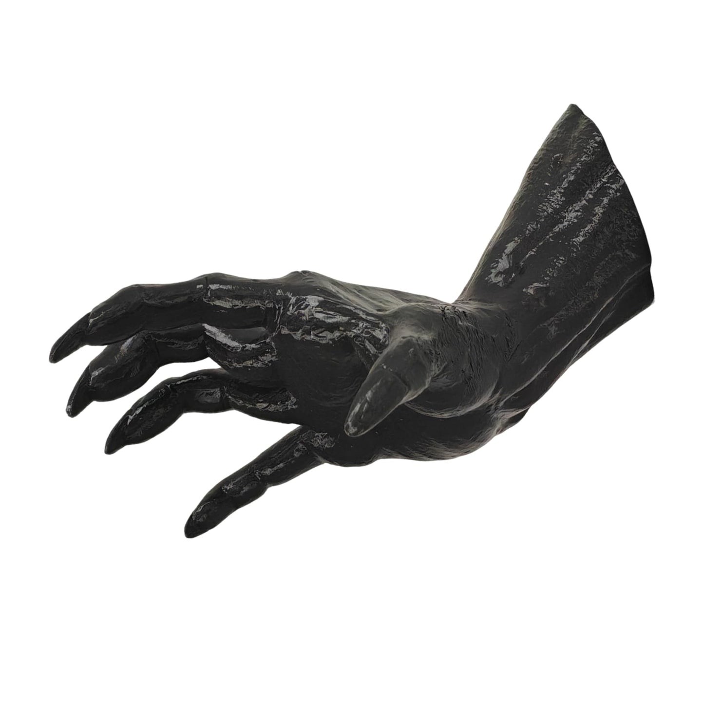 LuckyVin Gothic Black Hand Wall Sculpture – Creepy Long Nail Hand Holding Rose – Jewelry & Watch Holder, Gothic Décor for Wall or Table, Perfect for Halloween (Hand-of-Darkness)