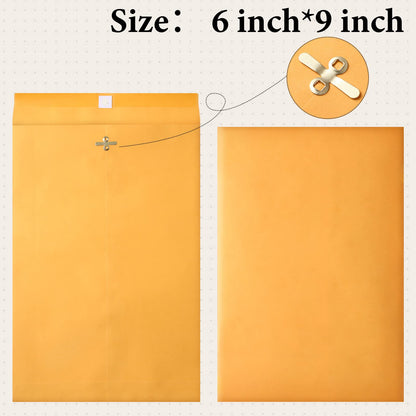 Ctosree 300 Pcs Manilla Envelopes Clasp Envelopes Bulk Brown Kraft Catalog Letter with Clasp Closure and Gummed Seal 28lb Heavyweight Paper (6 x 9 Inch)