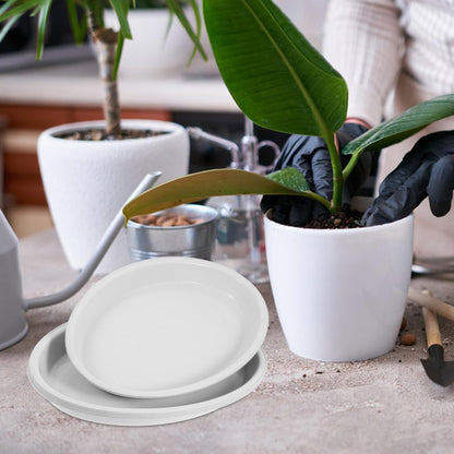 BESPORTBLE 4-Pack Oval Plastic Plant Saucers 11.22X7.28In Water Drip Trays for Indoor Outdoor Flower Pots Decorative Planter Base Trays