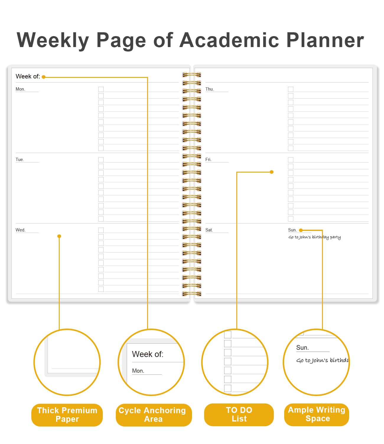 Academic Planner for 2026-2027 or Anytime - Undated Weekly Student Planner For Homeschool, High School, College & Nursing Students, 200 Pages, 8.5" x 11", Pink