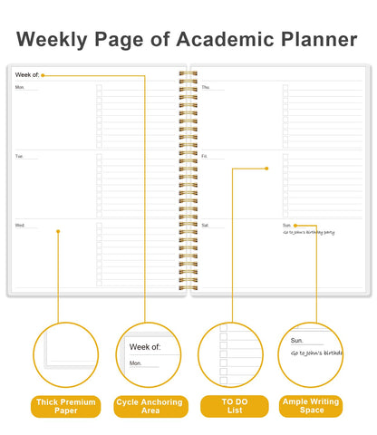 Academic Planner for 2026-2027 or Anytime - Undated Weekly Student Planner For Homeschool, High School, College & Nursing Students, 200 Pages, 8.5" x 11", Pink