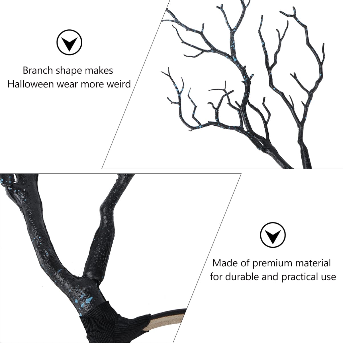 Lurrose Tree Branches Headbands Deer Antler Hairband Elk Horn Hair Wreath Fairy Antler Headpiece for Halloween Christmas Party, Blue